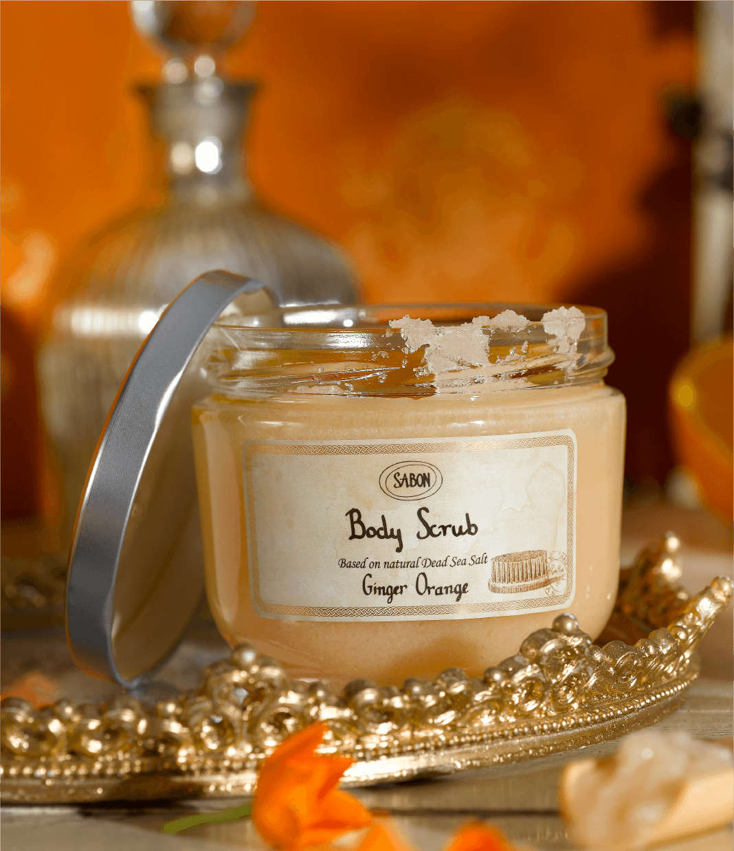 心安らぐ「ジンジャー・オレンジ」 SABON サボン SABON ボディスクラブ ジンジャーオレンジSサイズ 320g 木べら付き