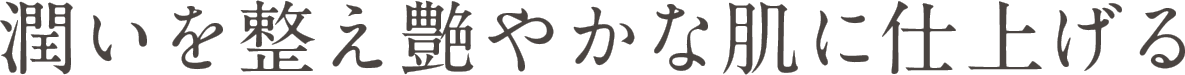 潤いを整え艶やかな肌に仕上げる