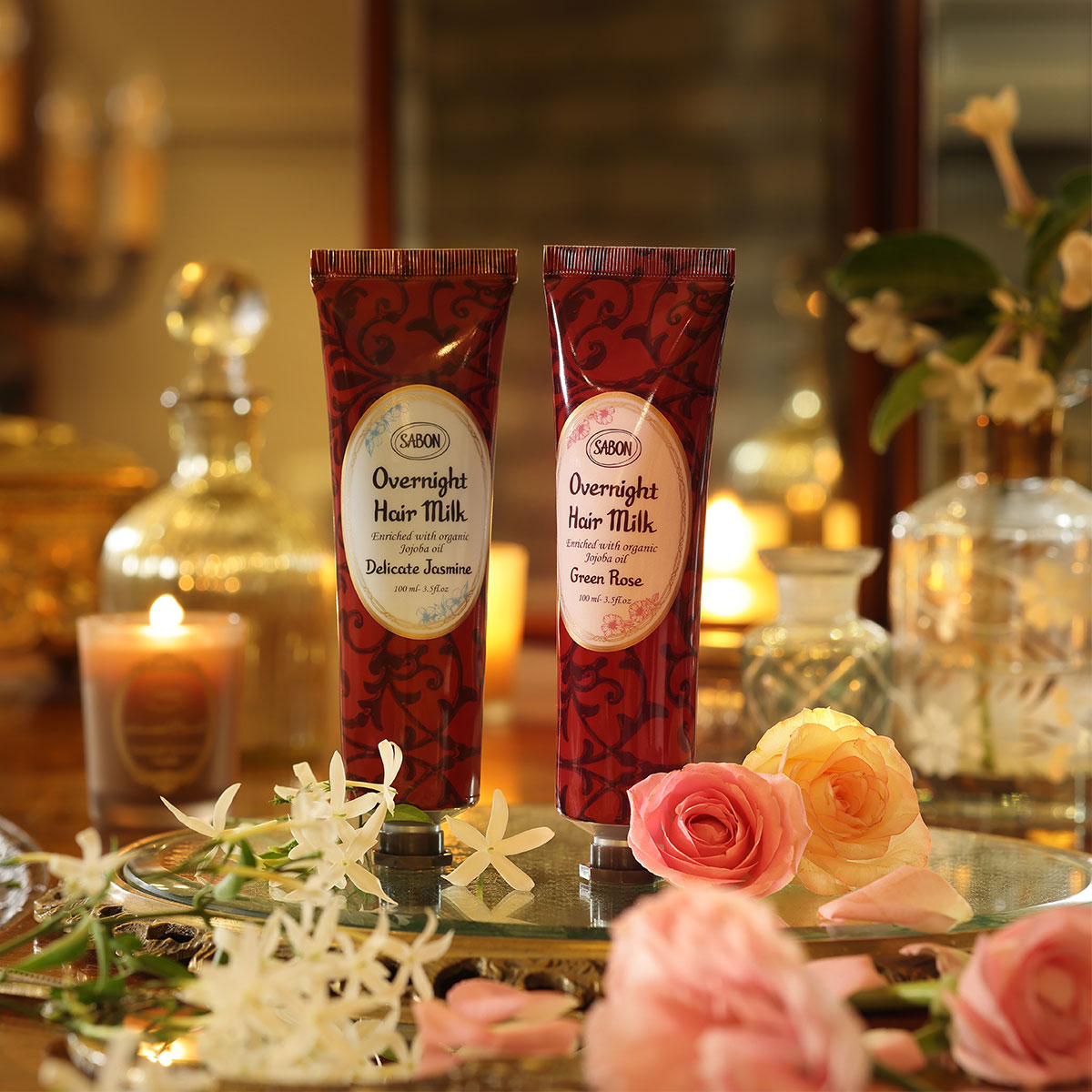 宅配 サボン オーバーナイトヘアミルク グリーンローズ100ml